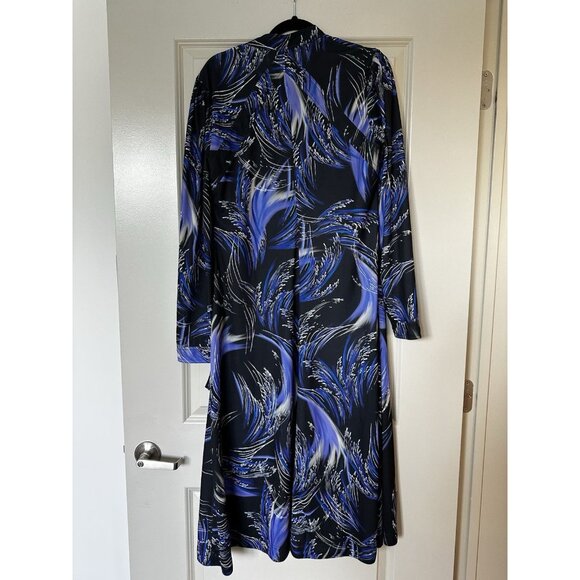 Givenchy NWOT Wave Fireworks Print Neck Tie Midi Dress Black Blue US 12 IT 44 - Picture 10 of 12